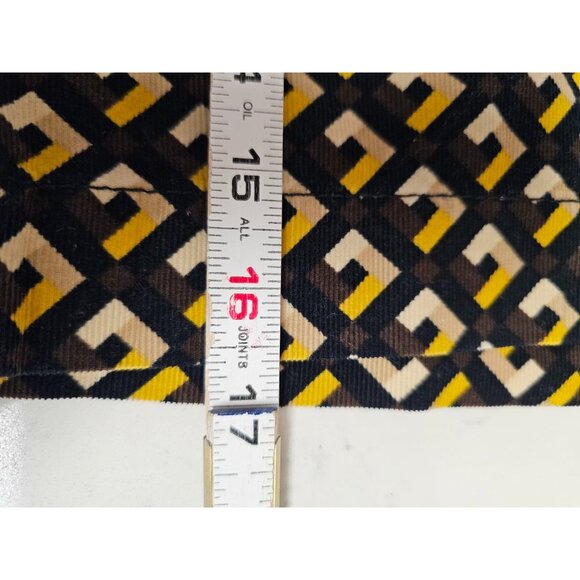 Loft Corduroy Skirt Size 8 Black retro print micro mini - Picture 4 of 5